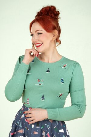 Ski Snow Season Pullover in Hellgrün