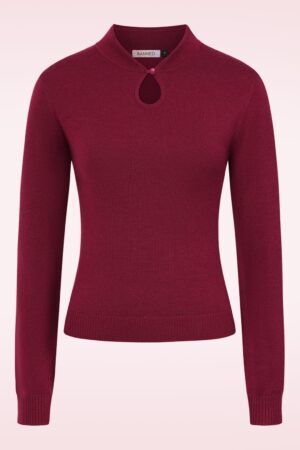 Tear Drop Knitted Shirt in Burgunder