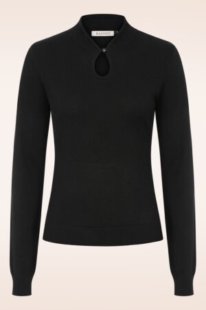 Tear Drop Strickoberteil in Schwarz