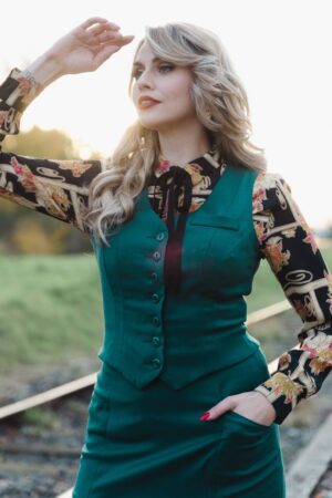 The Suit Up Wollweste in Petrol