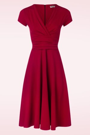 Topvintage exclusive ~ Esmeralda Swing Kleid in Lippenstiftrot.
