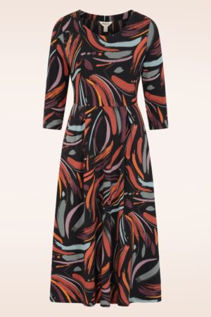 Veronica Baumwoll-Midikleid in Dune Marks Onyx