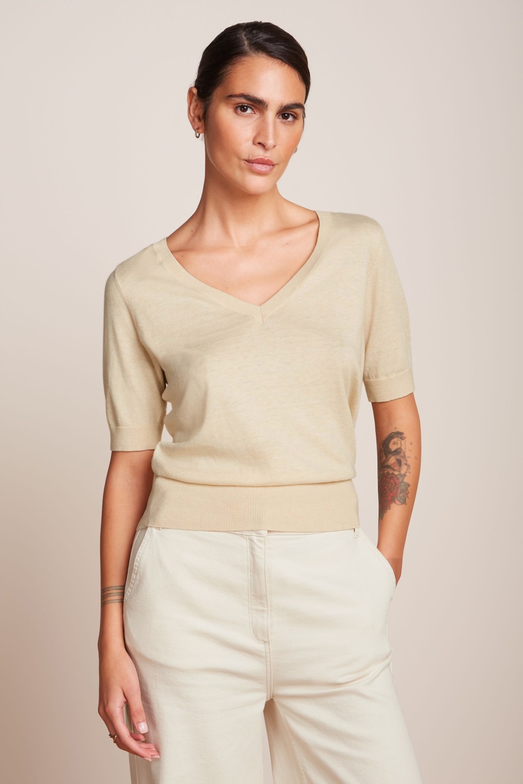 Agnes Cocoon Top in Creme