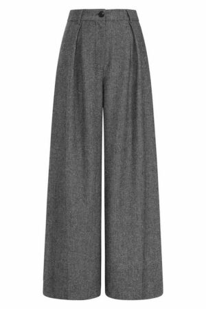 Banned Schlaghose Lori Herringbone Trousers Vintage Fischgrätmuster