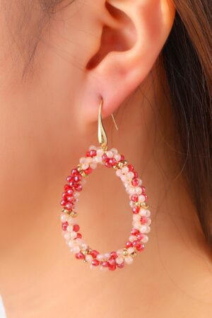 Beads Drop Ohrhänger in Tomatenrot