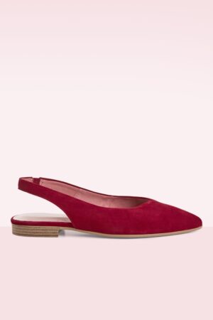 Cherry Kiss Suede Slingbacks in Red