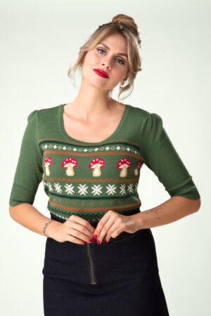 Exklusiv bei Topvintage ~ Amira Autumn Strickpullover in Waldgrün