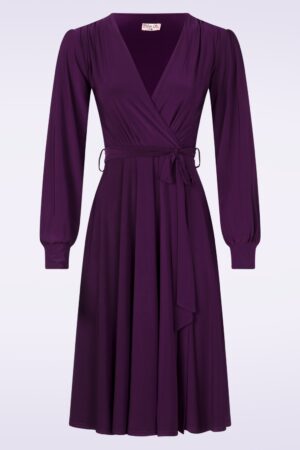 Exklusiv bei Topvintage ~ Romy Slinky Swingkleid in Pflaume