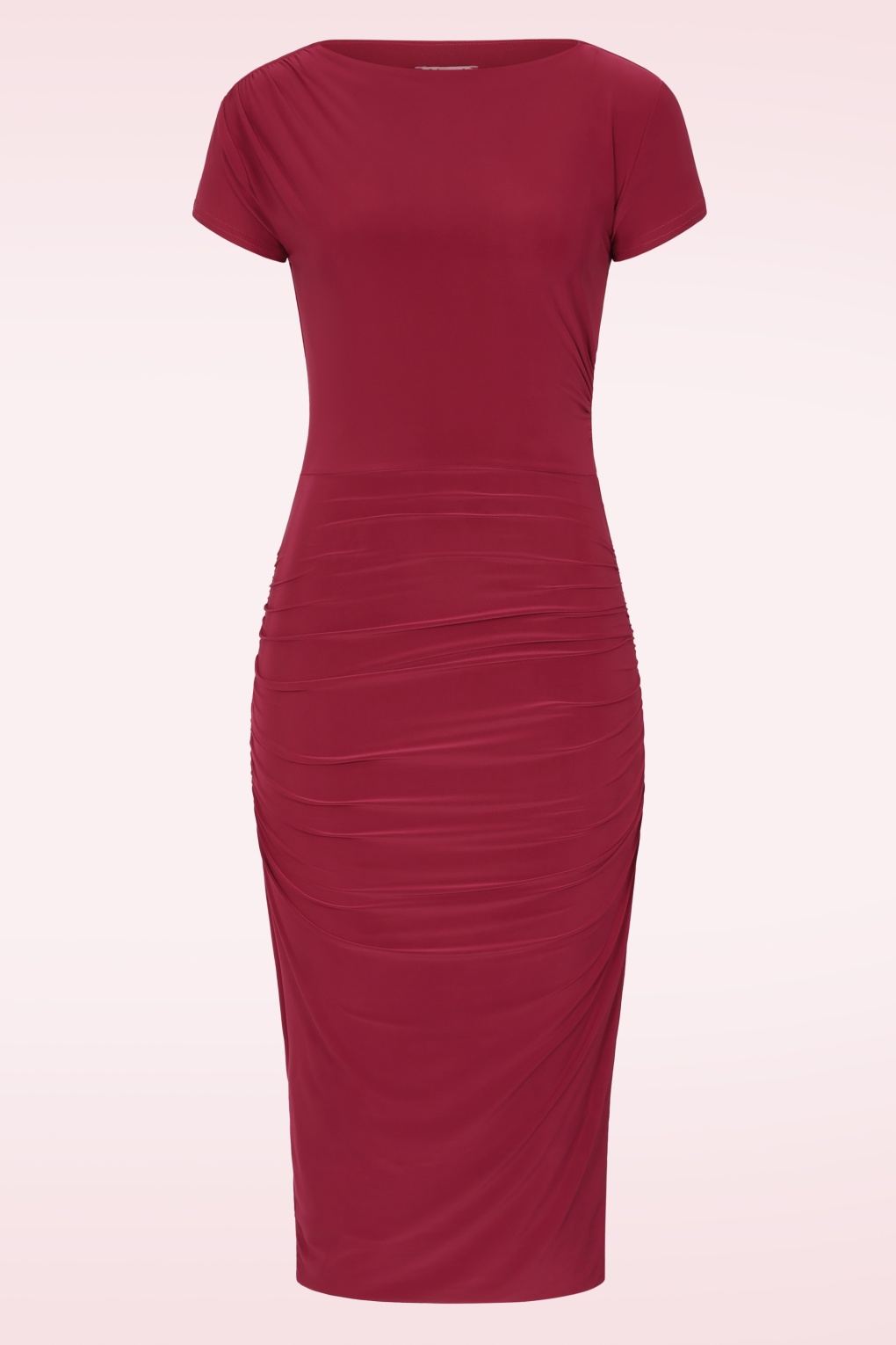 Exklusiv bei Topvintage ~ Ruby Curve Crush Slinky Bleistiftkleid in Rot