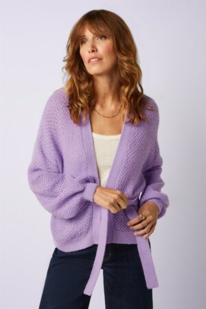 Farfalle Loose Cardigan in hellem Lila