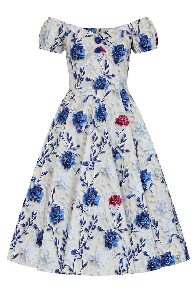 Hearts & Roses London A-Linien-Kleid Wildflower Floral Blumen Vintage Retro 50er