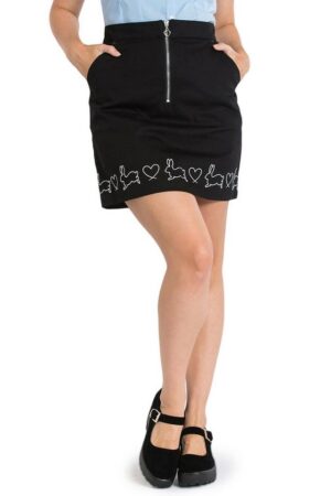 Hell Bunny A-Linien-Rock Hop Along Retro Vintage Besticktes Motiv