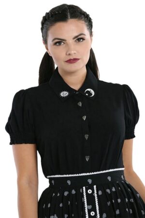 Hell Bunny Blusenshirt Samara Schwarz