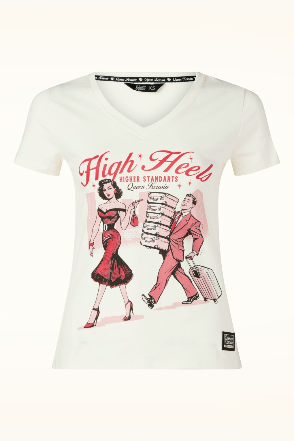 High Heels T-Shirt in Wollweiß
