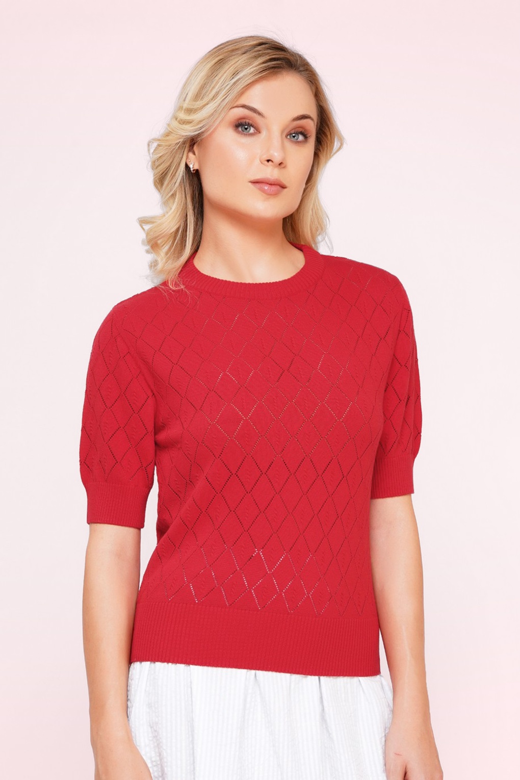 Ivy Cotton Strickoberteil in Rot