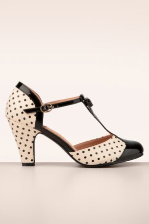 Kelly Lee Pumps mit T-Strap in Schwarz und Blush