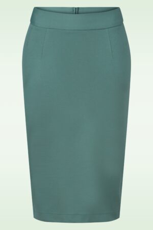 Klassischer Bleistiftrock in Blaugrün