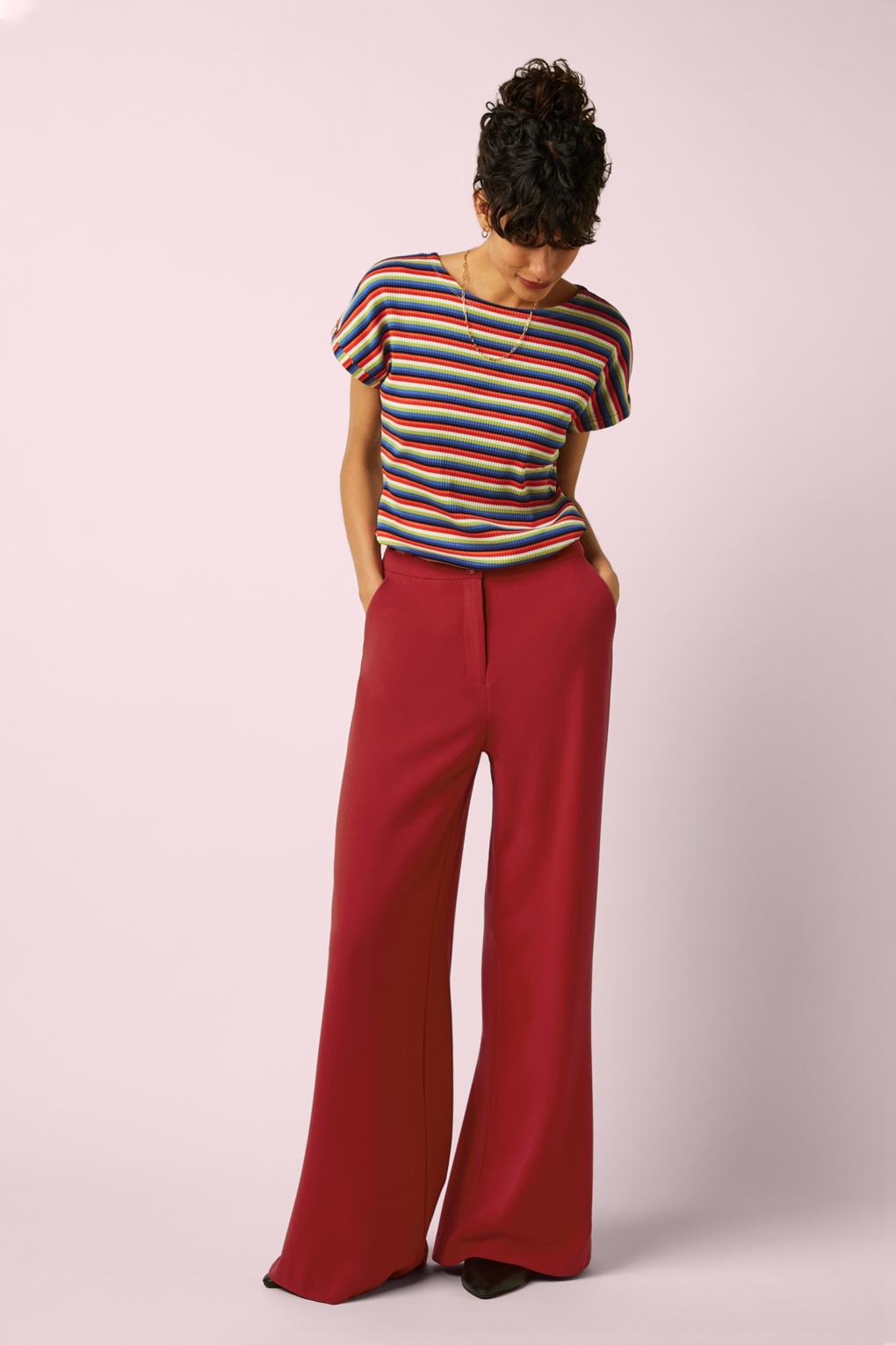 Peppa Woven Crepe Hose in Chilirot