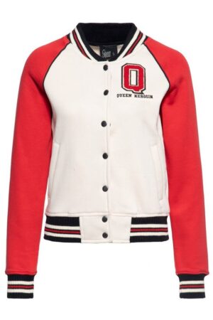 QueenKerosin Collegejacke Q (1-St) mit Kontrast Raglan-Ärmeln