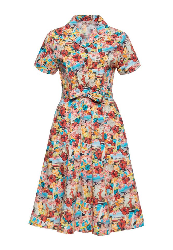 QueenKerosin Sommerkleid Beaches (1-tlg) im 50s-Style