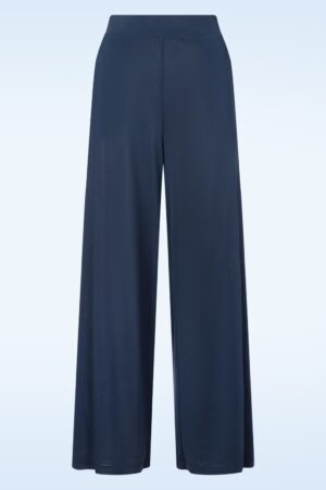 Stacy Weite Stoffhose in Marineblau