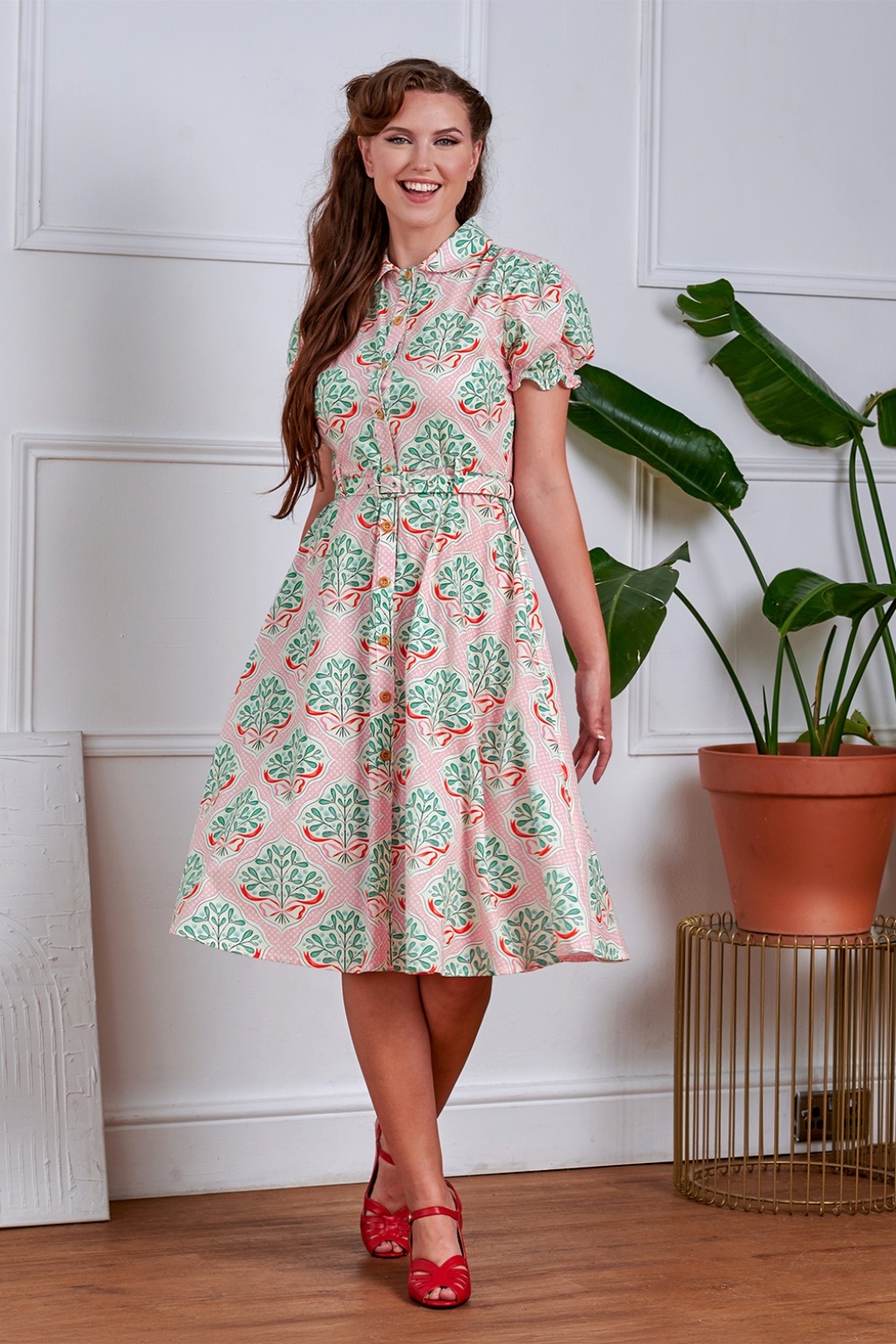 Star Folk Swingkleid in Rosa