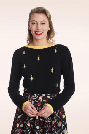 Star Strike Pullover in Schwarz und Gelb
