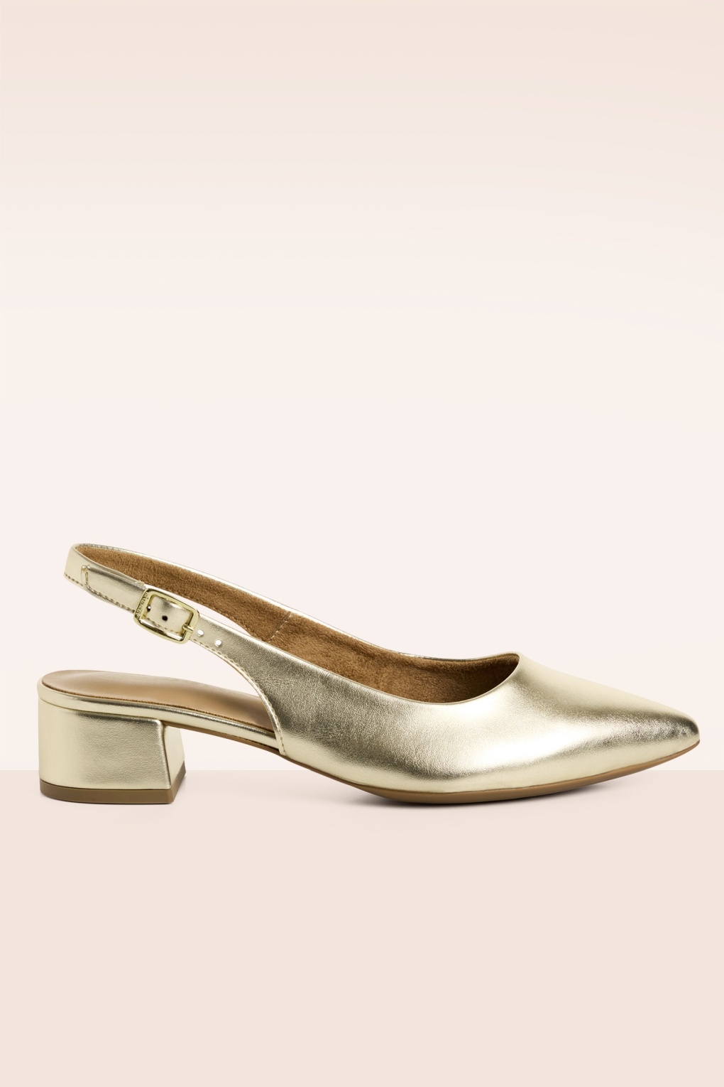 Studio Glow Slingback Heels in Gold