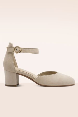 Tiffany Veloursleder-Pumps in Beige