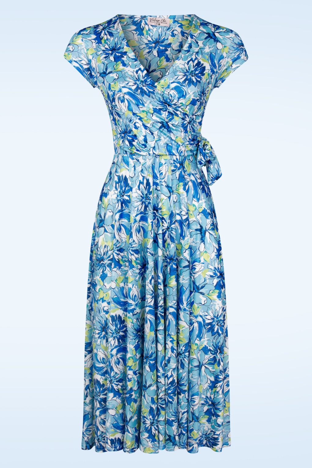 Andi Blumen Swing Kleid in Blau