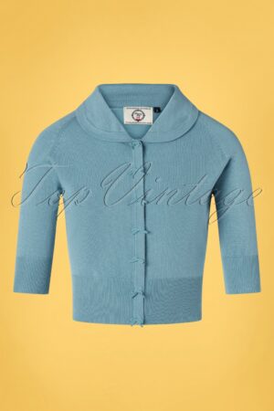 April Bow Cardigan in Babyblau