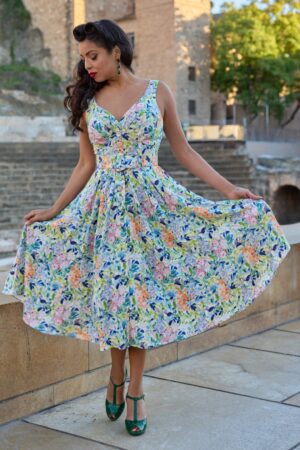 Audrey Floria Swingkleid mehrfarbig