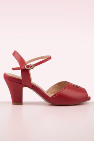 Ava Ledersandalen in Rot