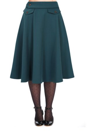 Banned A-Linien-Rock Book Club Teal Retro Vintage Swing Skirt