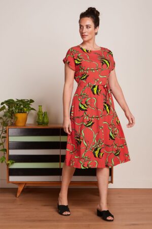 Betty Loose Fit Orne Kleid in Tweed Orange