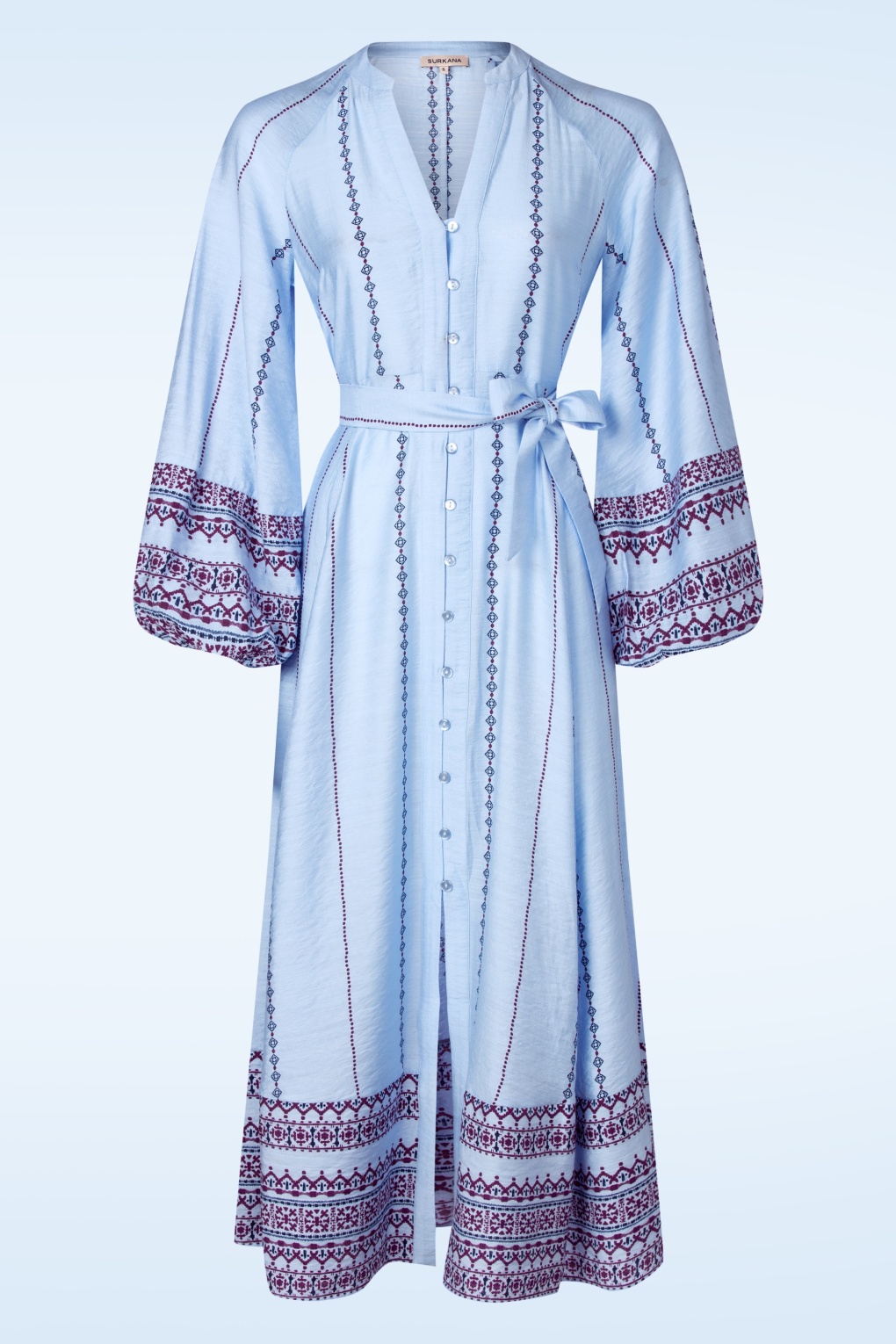 Boho Bliss Maxikleid in Hellblau