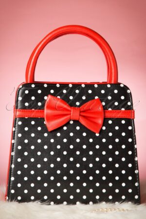Carla Polkadot Handtasche in Schwarz und Rot