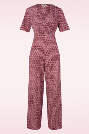 Cindy Jumpsuit mit gekreuztem Ausschnitt in Ziegelrot