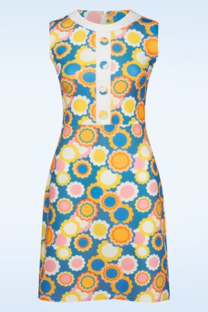 Daisy Blumenkleid in Blau und Multi