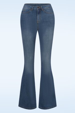 Dora Flared Jeans in Washed Hellblau