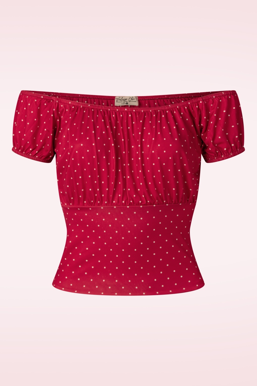 Exklusiv bei Topvintage ~ Belinda Pin Dot Schulterfreies Oberteil in Rot