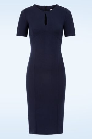 Exklusiv bei Topvintage ~ Mira Bleistiftkleid in Marineblau