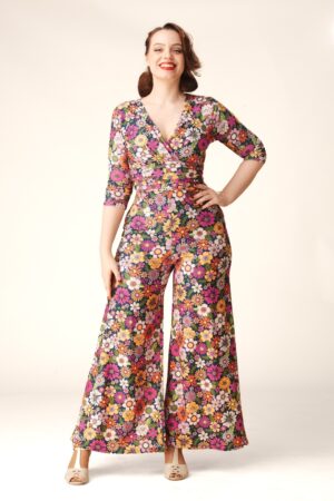 Exklusiv bei Topvintage ~ Savannah Floral Jumpsuit mehrfarbig