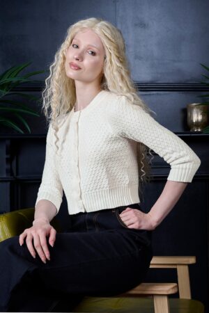 Fara Baumwoll-Cardigan in Elfenbein