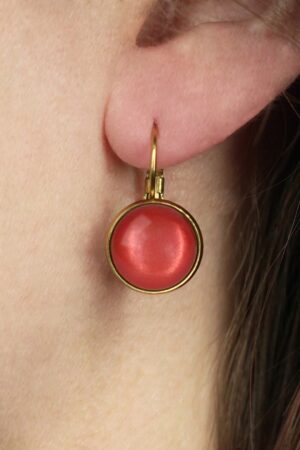 Goldplated Dot Earrings in Redwood