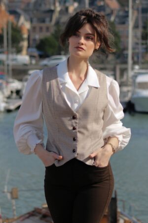 Hallie Hahnentritt Weste in Braun