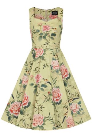 Hearts & Roses London A-Linien-Kleid Hana Rose Rosen Blumen Vintage Rockabilly 50er