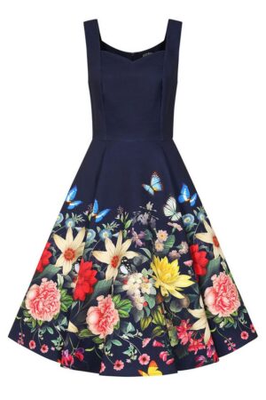 Hearts & Roses London A-Linien-Kleid Moonlight Butterfly Schmetterling Vintage 50er