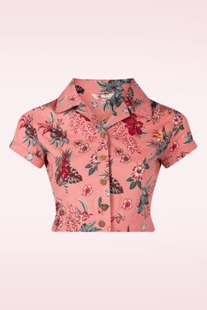 Hibiscus Kurze Bluse in Rosa