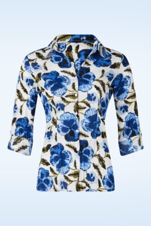 Larissa Baumwollbluse in Spring Pansy Chalk